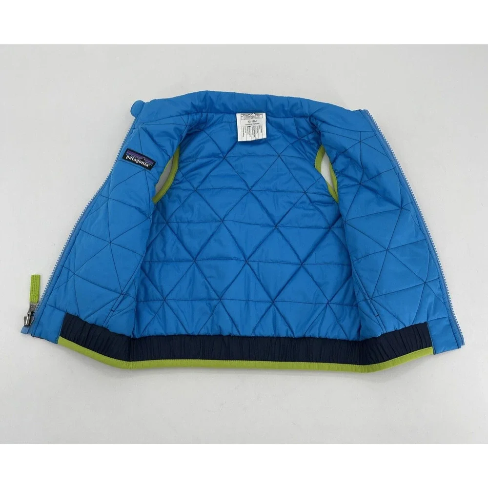 Patagonia Reversible Puffer Vest‎ 12-18 Months Blue Animals Style 60200